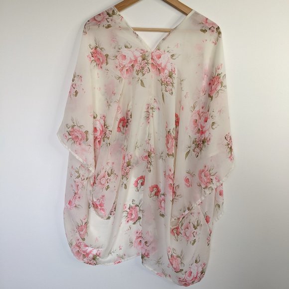Handmade Floral Kimono-Style Cardigan - Picture 2 of 4